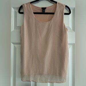 Ann Taylor Mixed Media Polka Dot Top, size Small